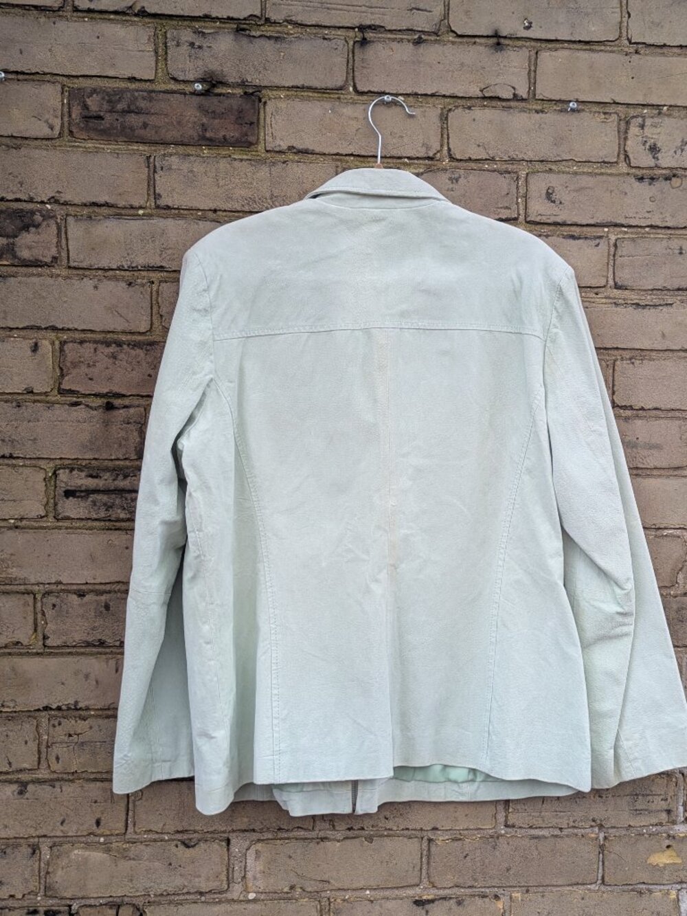 Northern Reflections Mint Green Embroidered Suede Leather Jacket Cottagecore XL - Picture 10 of 10